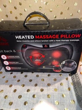 RBXHeated Massage Pillow - Black with Red Accents
